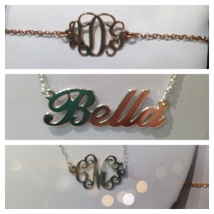 blog - nameplate necklaces & monograms